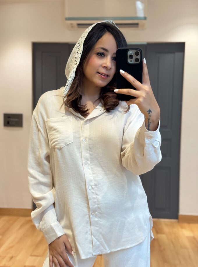 Meta Hoodie linen shirt