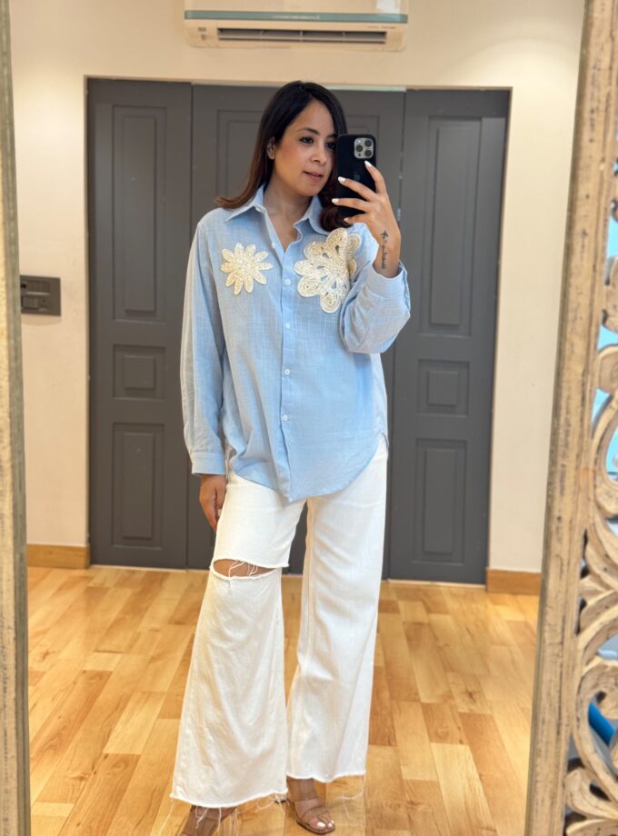 Liesh flower Embellished shirt