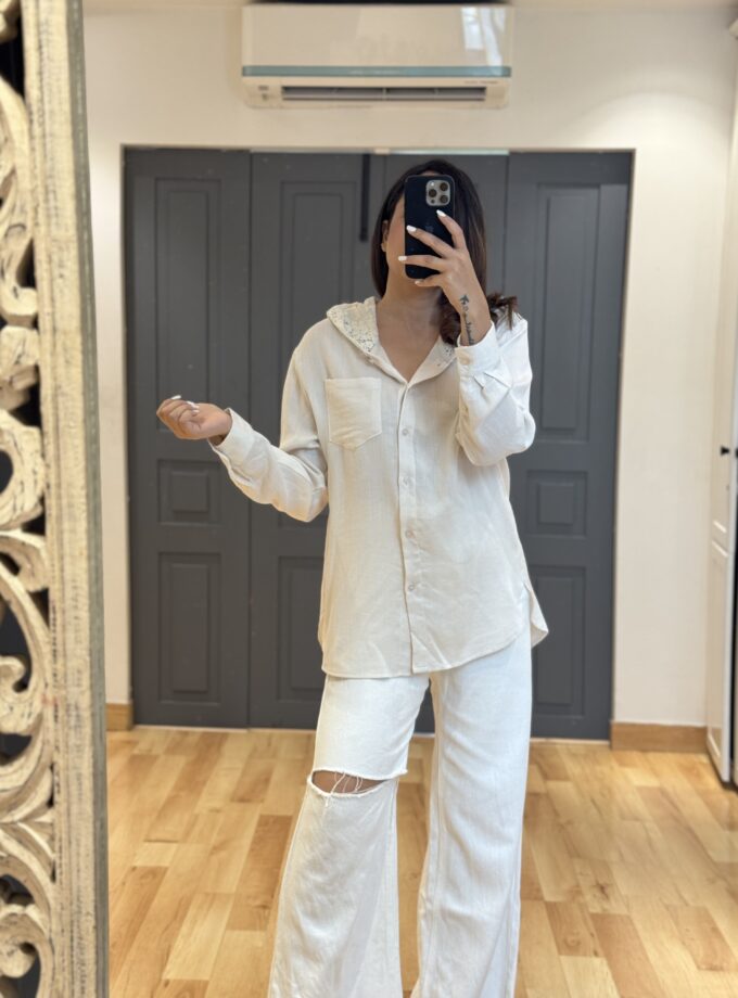 Meta Hoodie linen shirt