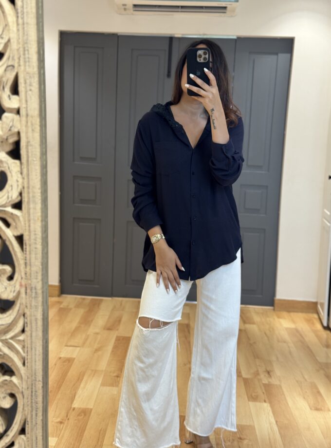 Meta Hoodie linen shirt