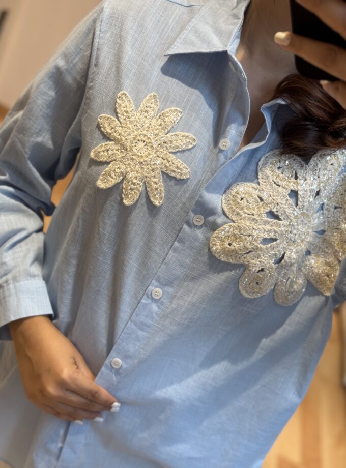 Liesh flower Embellished shirt