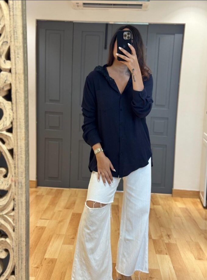 Meta Hoodie linen shirt