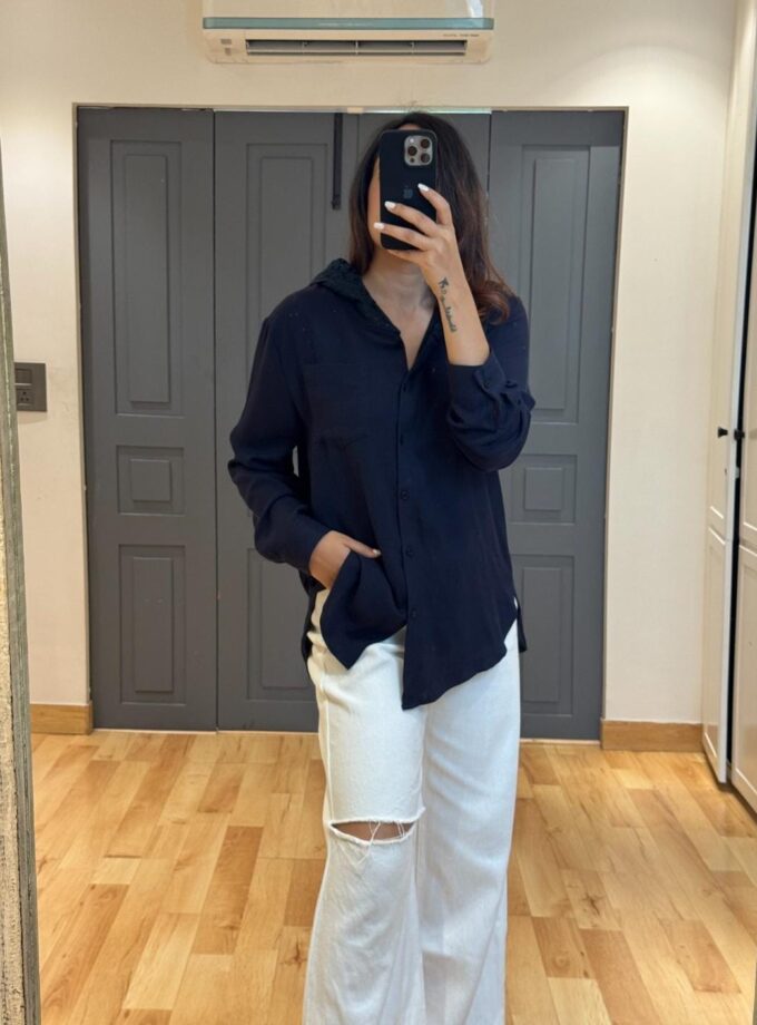 Meta Hoodie linen shirt