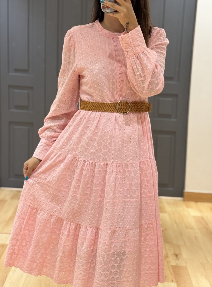 Velure Long Dress With Belt