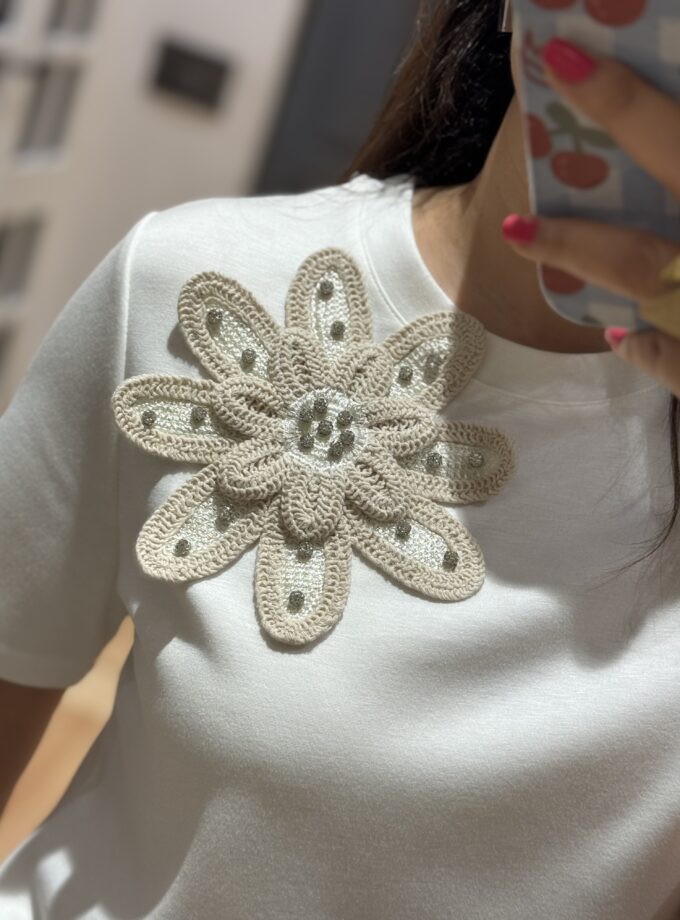 Berry Floral Embellished Top