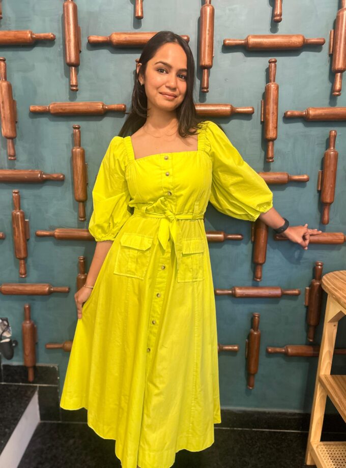 Almola cotton dress with belt