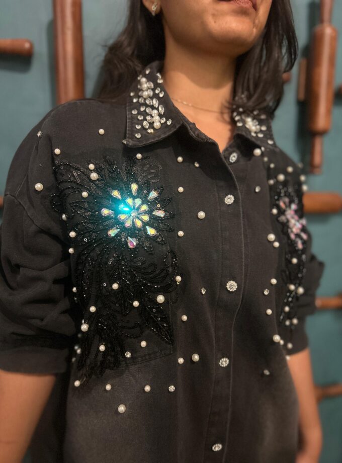 Denim Embellished Shirt