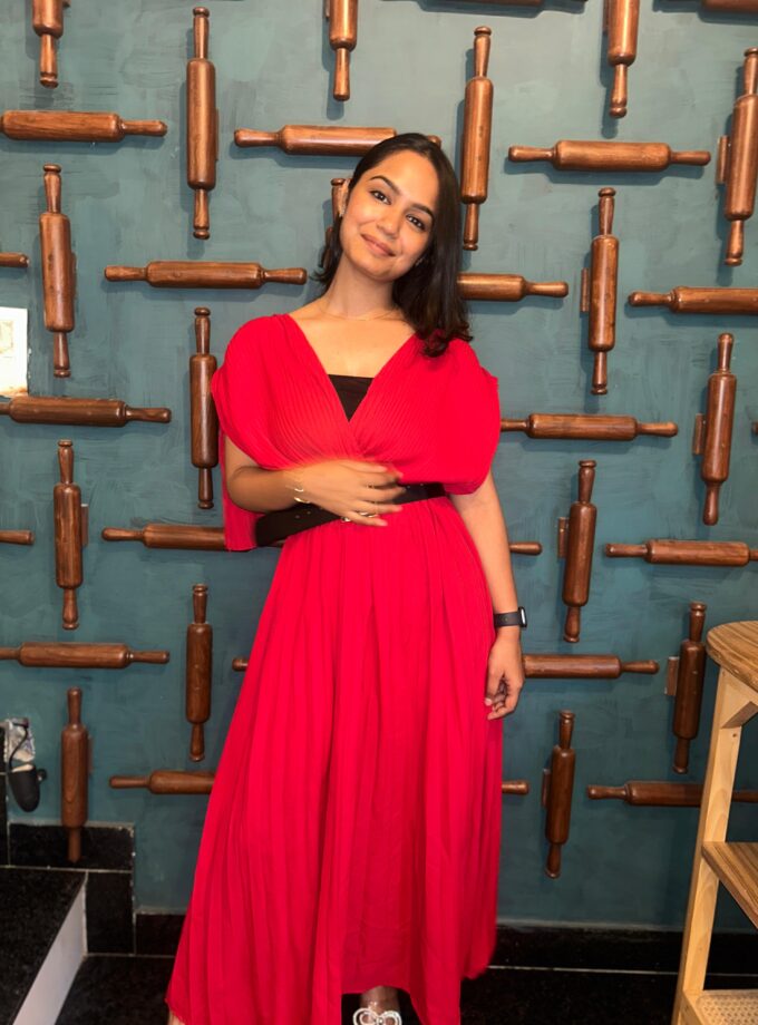 Melin Long Pleated Dress With Belt