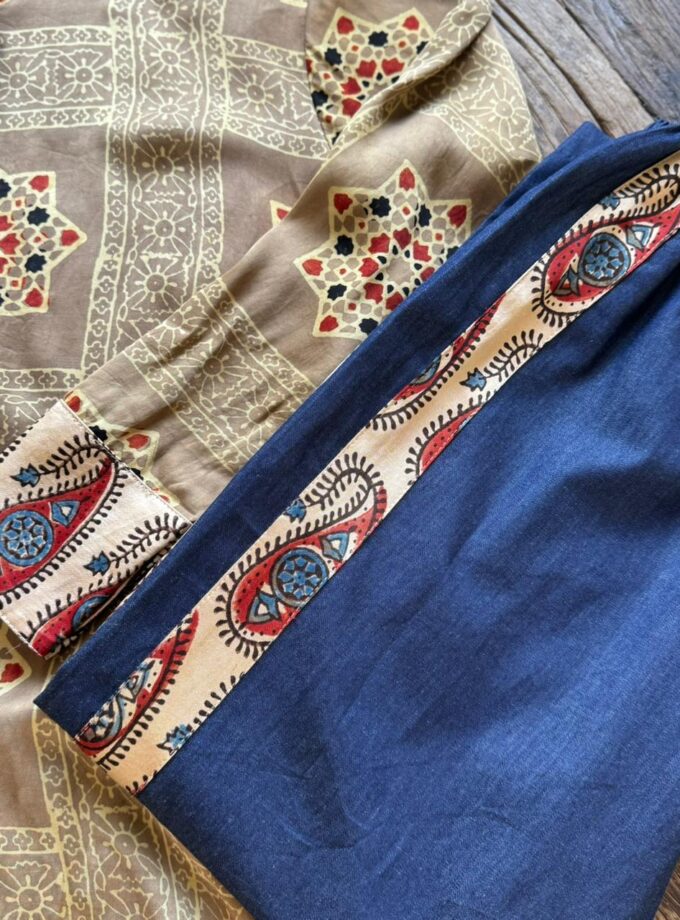 Ajrakh Denim Coord Set