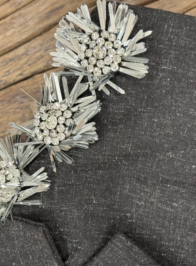 Brow Embellished Blazer Style Top