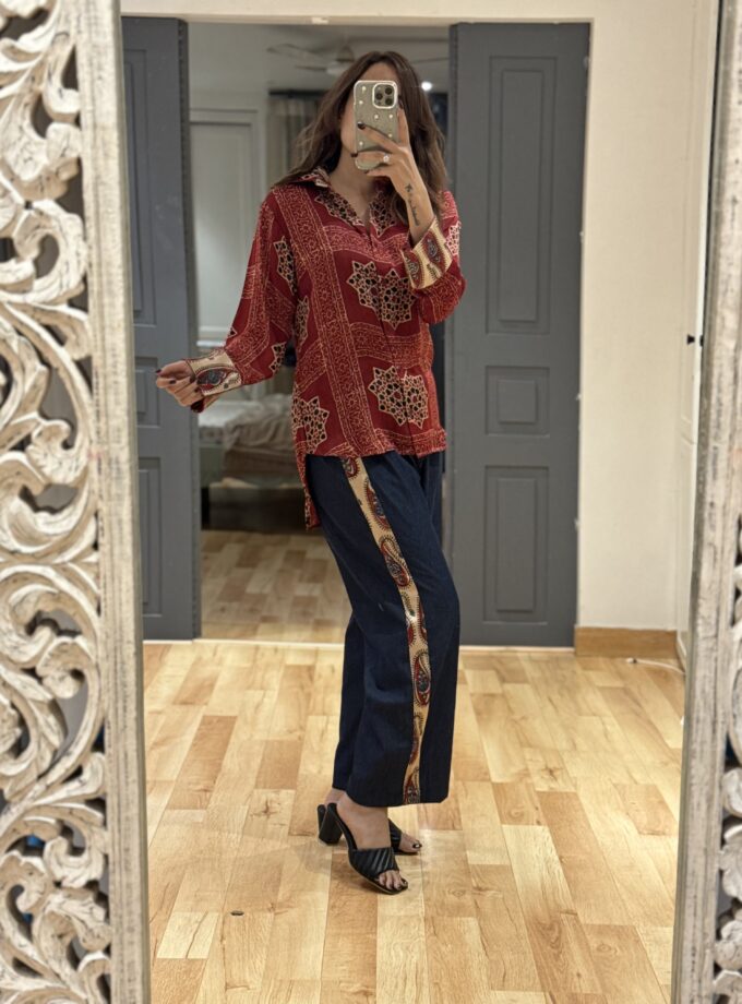 Ajrakh Denim coord set