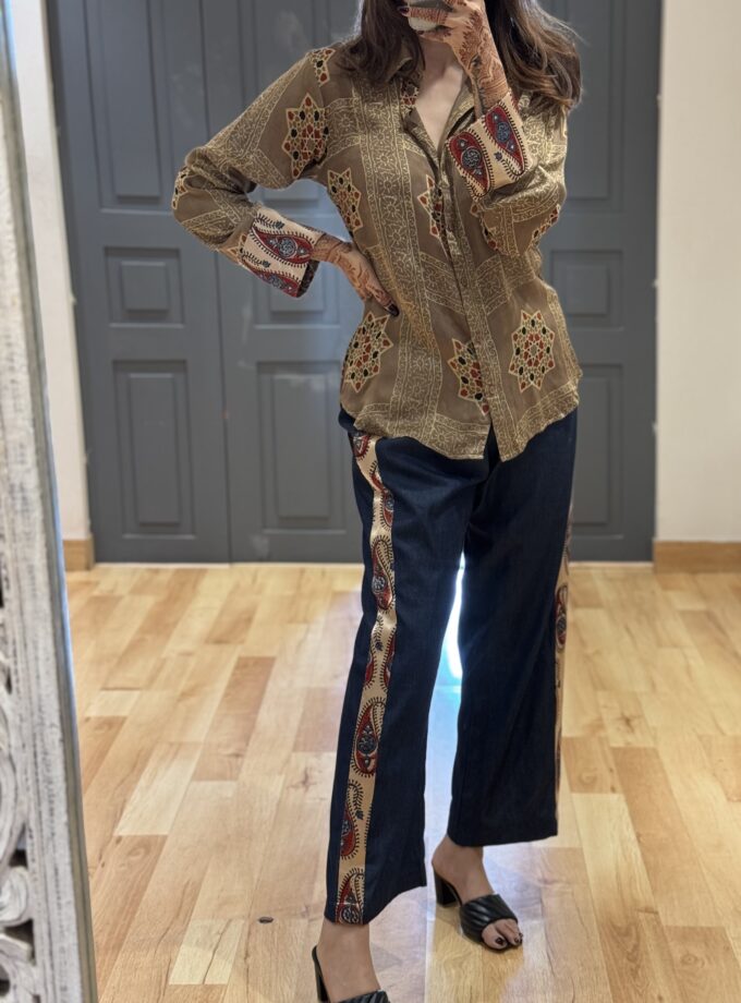 Ajrakh Denim Coord Set