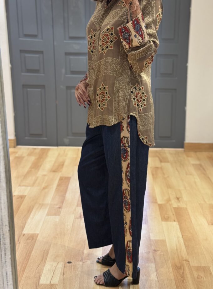 Ajrakh Denim Coord Set