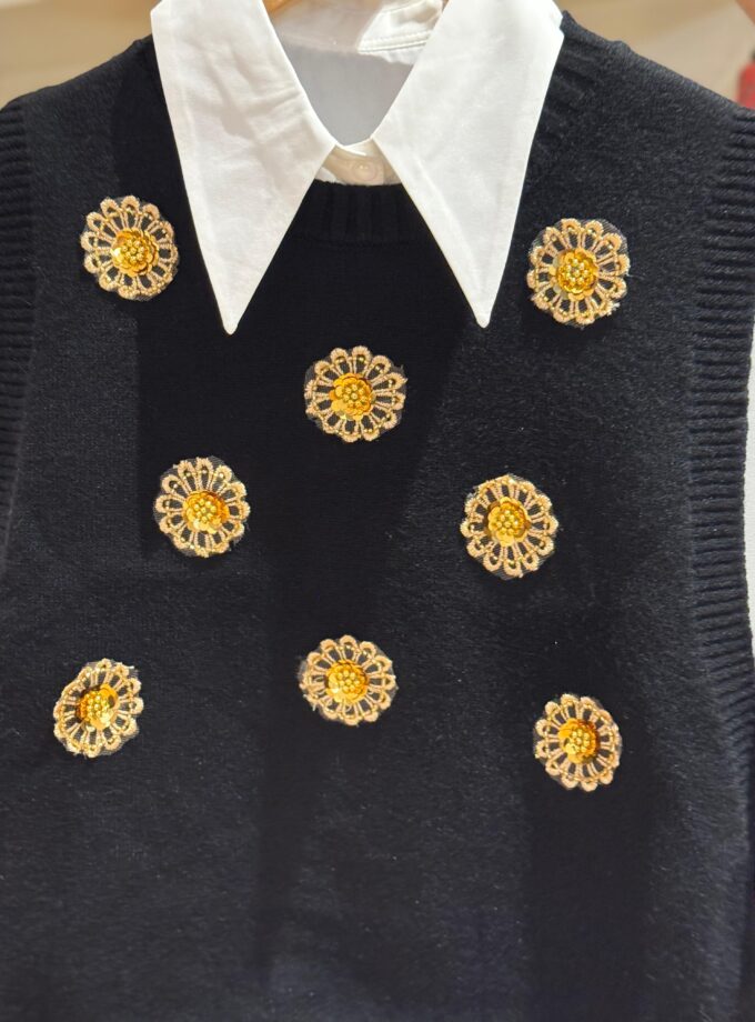Shirt And Embellished Sweater