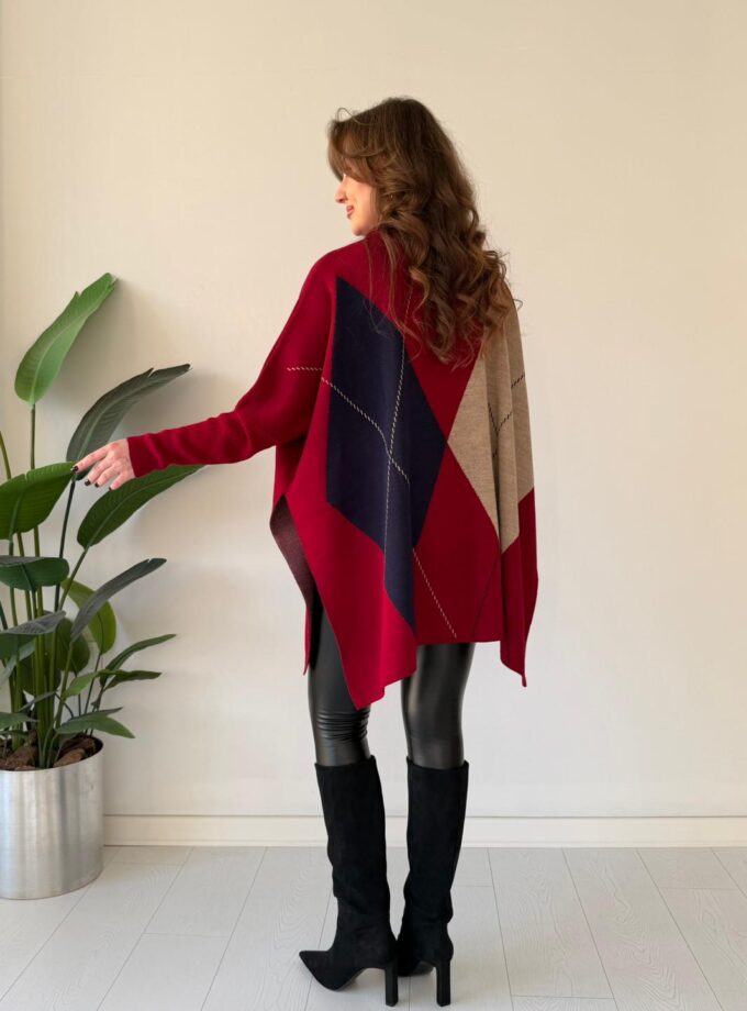 Geometric Knit Poncho