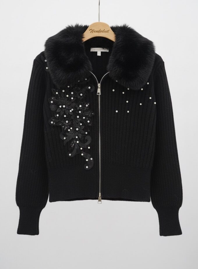 Faux Fur Embellished Jacket
