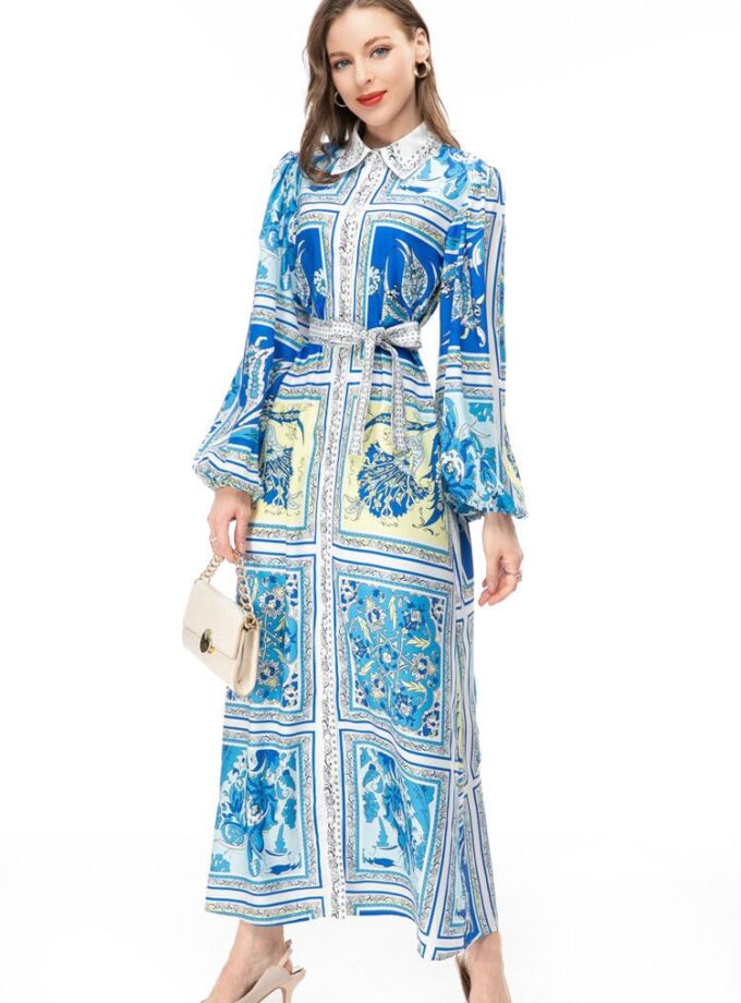 Tod Long printed Dress with belt