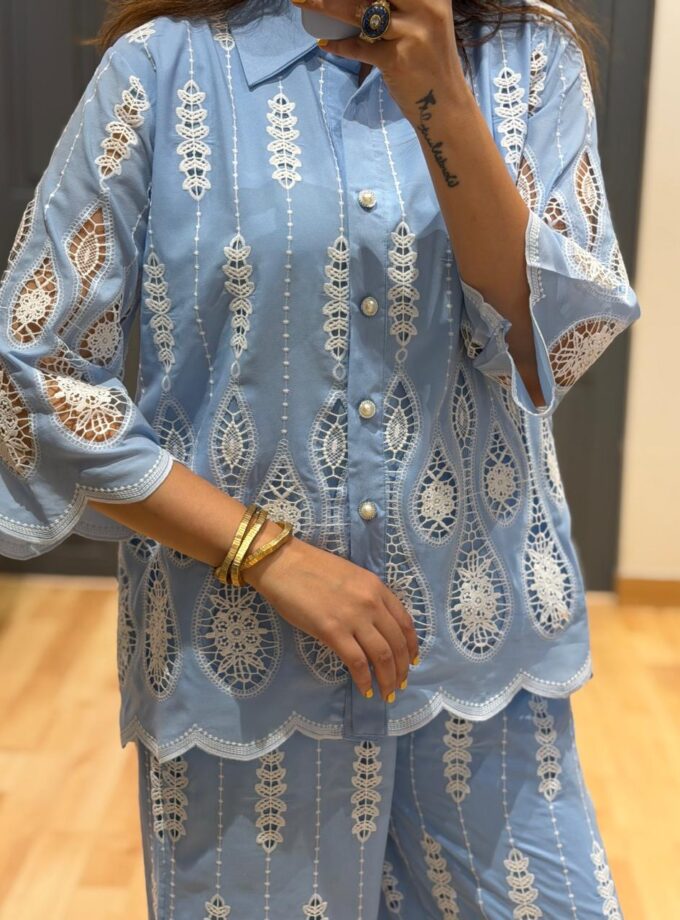 Scallop Embroidered Coord set