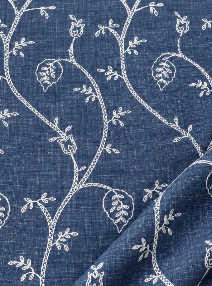 Blu Luxe Embroidered Denim waist coat & palazzo coord set